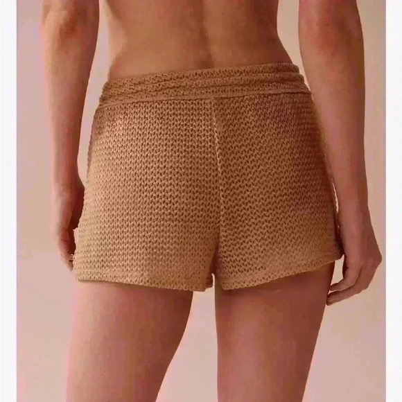La Vie En Rose Crochet Swim Shorts nude/tan short size xl - Picture 6 of 12